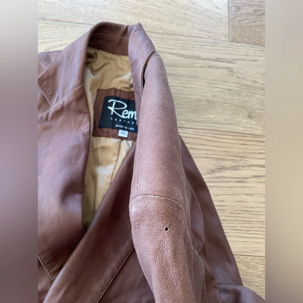 Remy Leather Brown Men's Leather Sport Coat Blazer